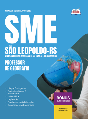 Apostila Prefeitura de São Leopoldo - RS 2026 - Professor de Geografia
