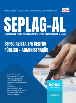 Apostila SEPLAG-AL 2026 - Especialista em Gestão Pública - Especialidade: Administração