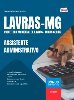 Apostila Prefeitura de Lavras - MG em PDF 2026 - Assistente Administrativo