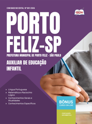 Apostila Prefeitura de Porto Feliz - SP 2026 - Auxiliar de Educação Infantil