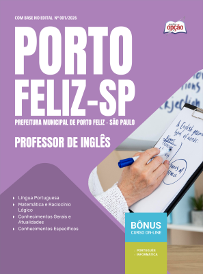 Apostila Prefeitura de Porto Feliz - SP em PDF 2026 - Professor de Inglês