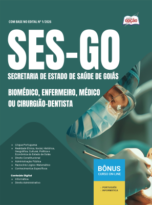 Apostila SES-GO em PDF 2026 - Categoria I: Biomédico, Enfermeiro, Médico ou Cirurgião-Dentista