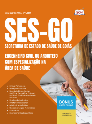 Apostila SES-GO 2026 - Categoria V: Engenheiro Civil ou Arquiteto com especialização na área de Saúde