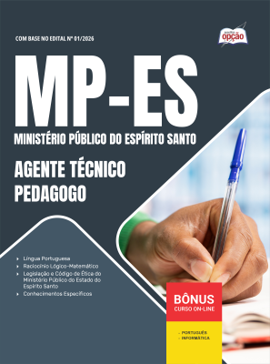 Apostila MP-ES em PDF 2026 - Agente Técnico - Pedagogo