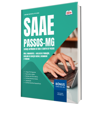 Apostila SAAE Passos-MG 2026 - Nível Fundamental - Auxiliar de Produção, Auxiliar de Serviços Gerais, Encanador e Pedreiro