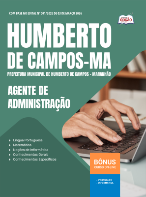 Apostila Prefeitura de Humberto de Campos-MA 2026 - Agente de Administração