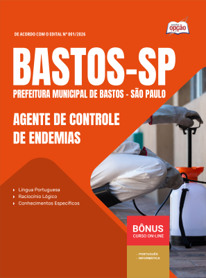 Apostila Prefeitura de Bastos - SP em PDF 2026 - Agente de Controle de Endemias