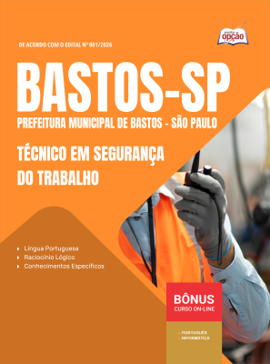 Apostila Prefeitura de Bastos - SP 2026 - Técnico em Segurança do Trabalho