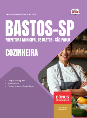Apostila Prefeitura de Bastos - SP em PDF 2026 - Cozinheira
