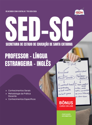Apostila SED-SC 2026 - Professor - Língua Estrangeira - Inglês