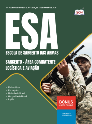 Apostila ESA 2026 - Curso de Formação de Sargento - Área: Combatente/Logística e Aviação