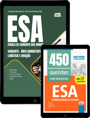 Combo ESA 2026 - Curso de Formação de Sargento - Área: Combatente/Logística e Aviação