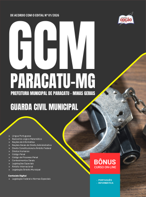 Apostila Prefeitura de Paracatu - MG 2026 - Guarda Civil Municipal