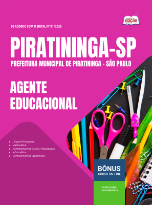 Apostila Prefeitura de Piratininga - SP 2026 - Agente Educacional