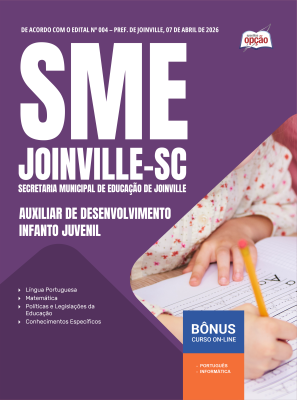 Apostila SME Joinville-SC 2026 - Auxiliar de Desenvolvimento - Infanto Juvenil
