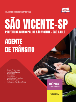Apostila Prefeitura de São Vicente - SP 2026 - Agente de Trânsito