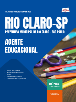 Apostila Prefeitura de Rio Claro em PDF - SP 2026 - Agente Educacional