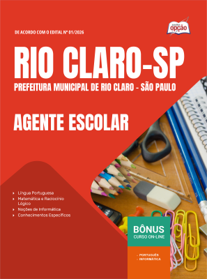 Apostila Prefeitura de Rio Claro - SP 2026 - Agente Escolar