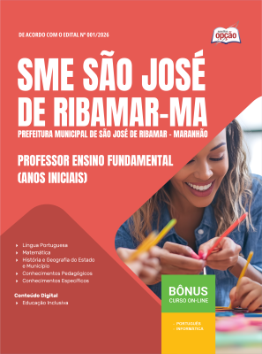 Apostila Prefeitura de São José de Ribamar-MA 2026 - Professor Ensino Fundamental Anos Iniciais