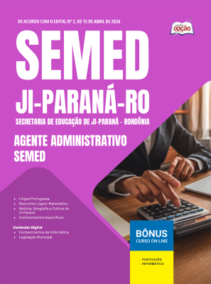 Apostila Prefeitura de Ji-Paraná em PDF - RO 2026 - Agente Administrativo - SEMED