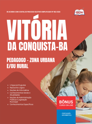 Apostila Prefeitura de Vitória da Conquista - BA 2026 - Pedagogo - Zona Urbana e/ou Rural
