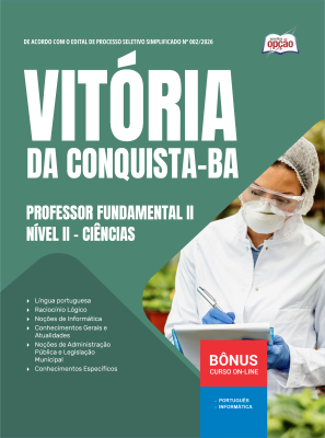 Apostila Prefeitura de Vitória da Conquista - BA 2026 - Professor Fundamental II Nível II - Ciências