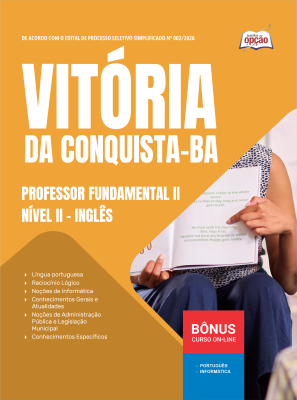 Apostila Prefeitura de Vitória da Conquista em PDF - BA 2026 - Professor Fundamental II Nível II - Inglês
