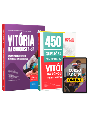 Combo Prefeitura de Vitória da Conquista - BA 2026 - Monitor Escolar (Suporte às Crianças com Deficiência)
