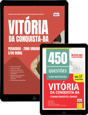 Combo Prefeitura de Vitória da Conquista - BA 2026 - Pedagogo - Zona Urbana e/ou Rural