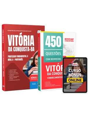 Combo Prefeitura de Vitória da Conquista - BA 2026 - Professor Fundamental II Nível II - Português