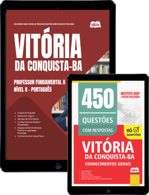Combo Prefeitura de Vitória da Conquista - BA 2026 - Professor Fundamental II Nível II - Português
