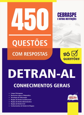 Caderno de Questões DETRAN-AL - Conhecimentos Gerais - 450 Questões Gabaritadas