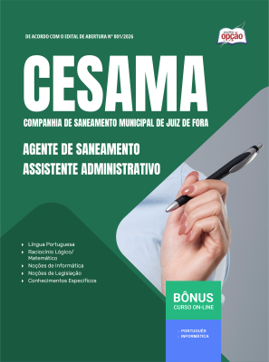 Apostila CESAMA de Juiz de Fora-MG 2026 - Agente de Saneamento - Assistente Administrativo