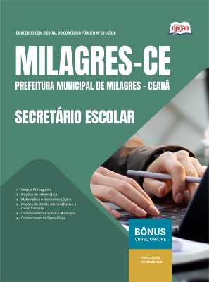 Apostila Prefeitura de Milagres-CE 2026 - Secretário Escolar