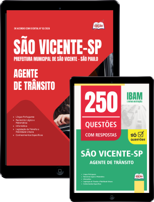 Combo Prefeitura de São Vicente - SP 2026 - Agente de Trânsito