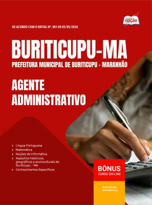 Apostila Prefeitura de Buriticupu-MA 2026 em PDF - Agente Administrativo