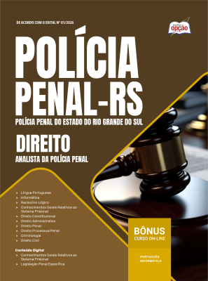 Apostila Polícia Penal-RS 2026 em PDF - Analista da Polícia Penal - Direito