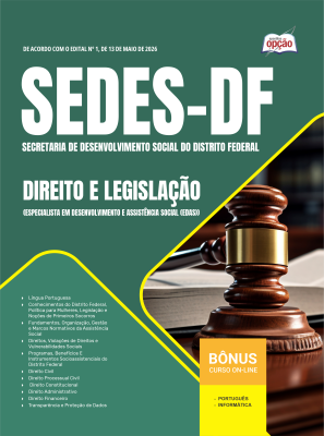 Apostila SEDES-DF 2026 - Especialista em Desenvolvimento e Assistência Social (EDAS) - Direito e Legislação