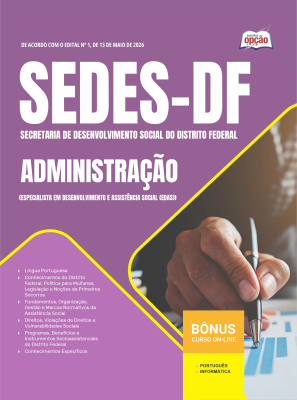 Apostila SEDES-DF 2026 - Especialista em Desenvolvimento e Assistência Social (EDAS) - Administração