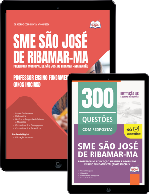 Combo Prefeitura de São José de Ribamar-MA 2026 - Professor Ensino Fundamental Anos Iniciais