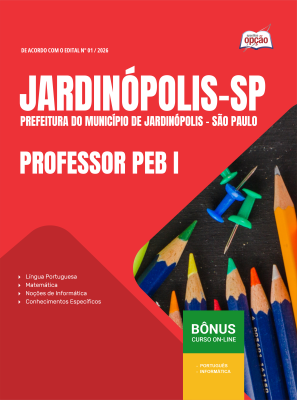 Apostila Prefeitura de Jardinópolis-SP 2026 em PDF - Professor PEB I