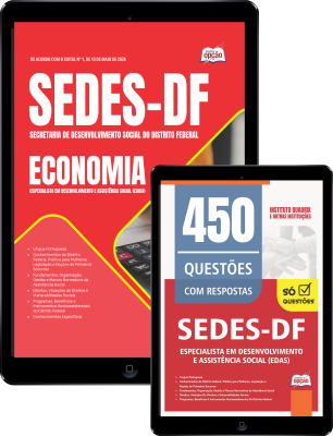 Combo SEDES-DF 2026 - Especialista em Desenvolvimento e Assistência Social (EDAS) - Economia