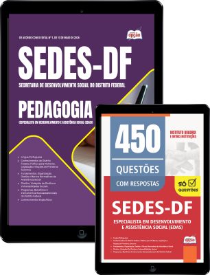 Combo SEDES-DF 2026 - Especialista em Desenvolvimento e Assistência Social (EDAS) - Pedagogia