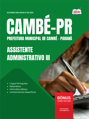 Apostila Prefeitura de Cambé em PDF - PR 2026 - Assistente Administrativo III