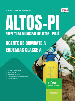 Apostila Prefeitura de Altos-PI em PDF 2026 - Agente de Combate a Endemias Classe A
