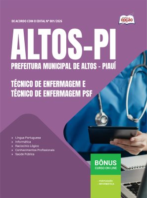Apostila Prefeitura de Altos-PI 2026 - Técnico de Enfermagem e Técnico de Enfermagem PSF