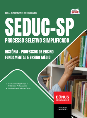 Apostila SEDUC-SP 2026 - Professor de Ensino Fundamental e Ensino Médio - História