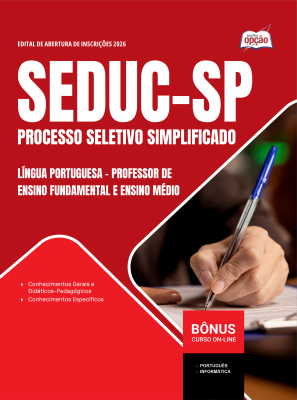 Apostila SEDUC-SP 2026 - Professor de Ensino Fundamental e Ensino Médio - Língua Portuguesa