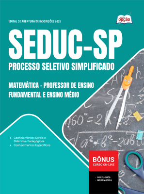 Apostila SEDUC-SP 2026 - Professor de Ensino Fundamental e Ensino Médio - Matemática