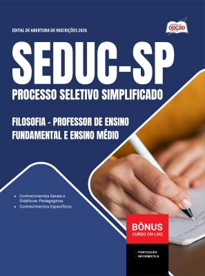 Apostila SEDUC-SP em PDF 2026 - Professor de Ensino Fundamental e Ensino Médio - Filosofia